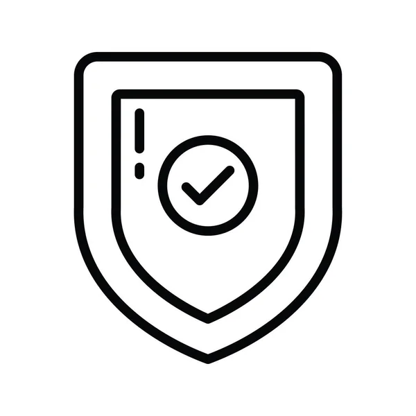 Иллюстрация Verified Security Vector Outline Icon Design Символ Облачных Вычислений — стоковый вектор