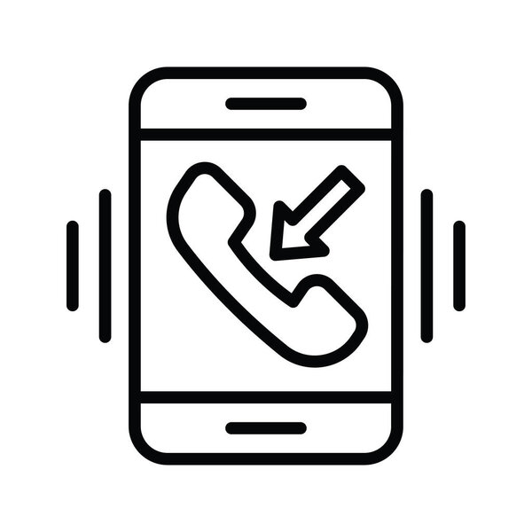 Векторный контур телефонного звонка Иконка Дизайн иллюстрации. Символ облачных вычислений на белом фоне EPS 10 File