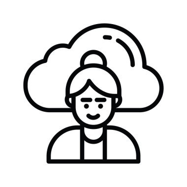 giriş, güvenlik, erişim, kullanıcı, hesap vektör taslağı simge tasarımı illüstrasyonu. Beyaz arkaplan EPS 10 Dosyasında Bulut hesaplama simgesi