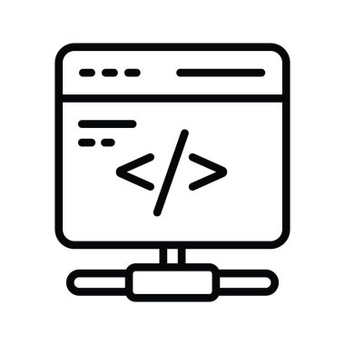 Program vektör ana hatları Simge Tasarımı illüstrasyonu. Beyaz arkaplan EPS 10 Dosyasında Bulut hesaplama simgesi