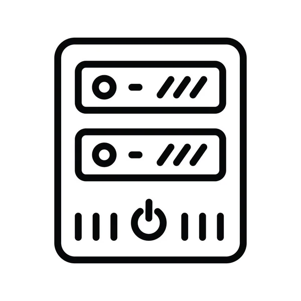 Векторный Контур Сервера Иконка Дизайн Иллюстрации Символ Облачных Вычислений Белом — стоковый вектор