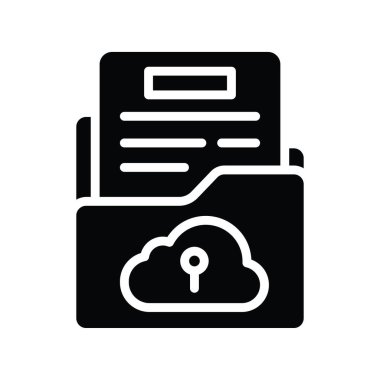 Dizin Erişim vektörü katı Simge Tasarımı illüstrasyonu. Beyaz arkaplan EPS 10 Dosyasında Bulut hesaplama simgesi