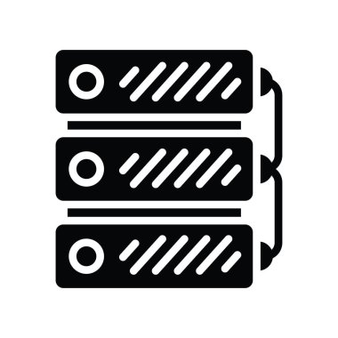 Büyük Veri vektörü katı Simge Tasarımı çizimi. Beyaz arkaplan EPS 10 Dosyasında Bulut hesaplama simgesi