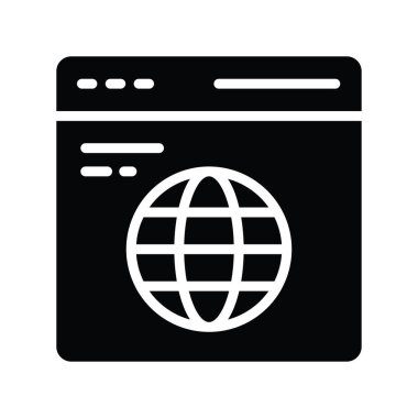 Web Tarayıcı katı Simge Tasarımı illüstrasyonu. Beyaz arkaplan EPS 10 Dosyasında Bulut hesaplama simgesi