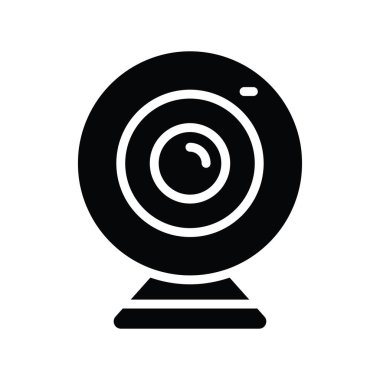 Webcam vektörü katı Simge Tasarımı çizimi. Beyaz arkaplan EPS 10 Dosyasında Bulut hesaplama simgesi