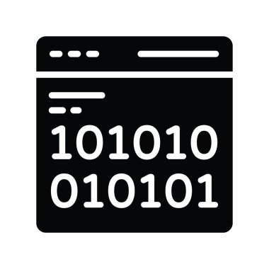 Web sitesi kodlama vektörü katı Simge Tasarım çizimi. Beyaz arkaplan EPS 10 Dosyasında Bulut hesaplama simgesi