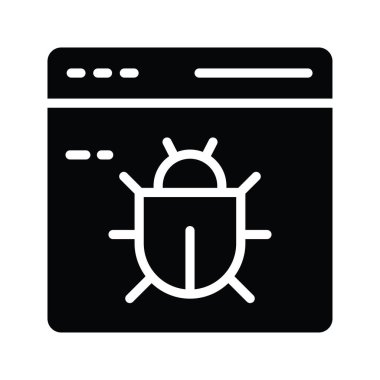 Web Hatası katı Simge Tasarımı çizimi. Beyaz arkaplan EPS 10 Dosyasında Bulut hesaplama simgesi