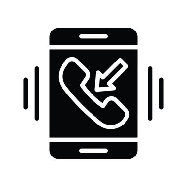 Telefon Arama Vektörü Katı Simge Tasarımı çizimi. Beyaz arkaplan EPS 10 Dosyasında Bulut hesaplama simgesi