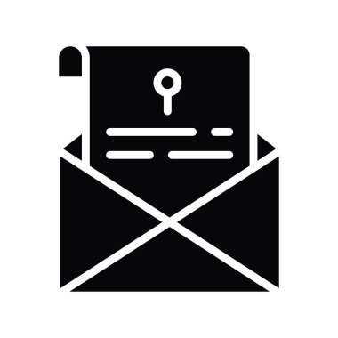 Posta vektörü katı Simge Tasarımı çizimi. Beyaz arkaplan EPS 10 Dosyasında Bulut hesaplama simgesi