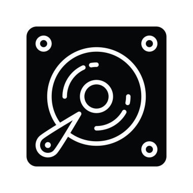 Hard Disk vektörü katı Simge Tasarımı çizimi. Beyaz arkaplan EPS 10 Dosyasında Bulut hesaplama simgesi