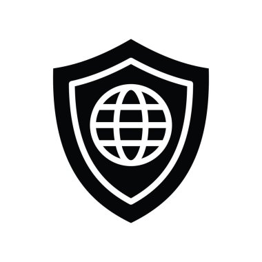 Tarayıcı Güvenliği vektörü katı Simge Tasarımı illüstrasyonu. Beyaz arkaplan EPS 10 Dosyasında Bulut hesaplama simgesi