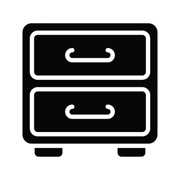Cassetto Vettore Solido Icona Design Illustrazione Simbolo Cloud Computing Sfondo — Vettoriale Stock