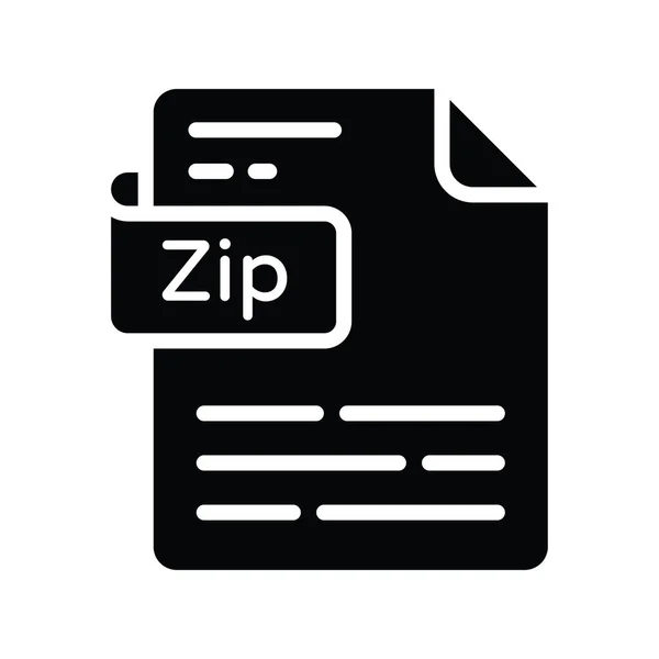 Zip File Vector Solide Icon Design Illustration Cloud Computing Symbol — Stockvektor