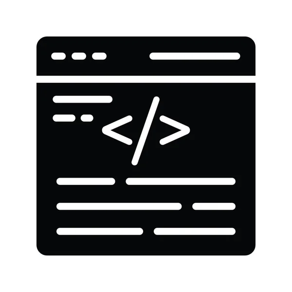 Vector Programación Web Icono Sólido Diseño Ilustración Símbolo Computación Nube — Vector de stock