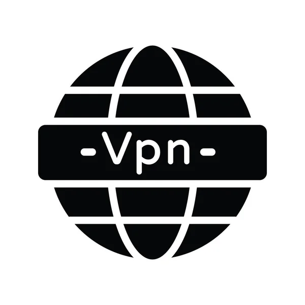 Иллюстрация Вектора Vpn Solid Icon Design Символ Облачных Вычислений Белом — стоковый вектор