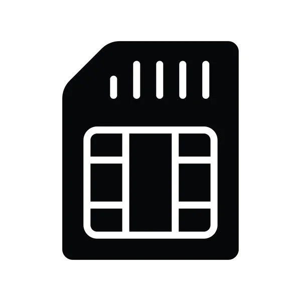 Sim Card Vektor Szilárd Ikon Design Illusztráció Cloud Computing Szimbólum — Stock Vector
