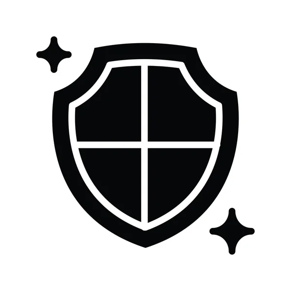 Safety Shield Vector Solide Icon Design Illustration Cloud Computing Symbol — Stockvektor