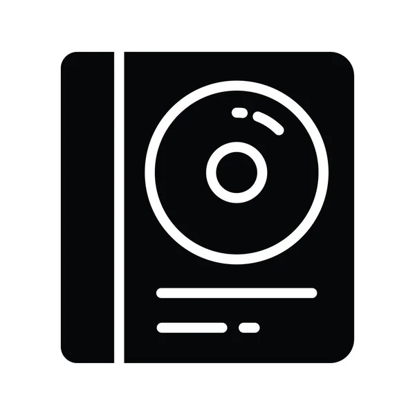 Disk Vektörü Katı Simge Tasarımı Çizimi Beyaz Arkaplan Eps Dosyasında — Stok Vektör