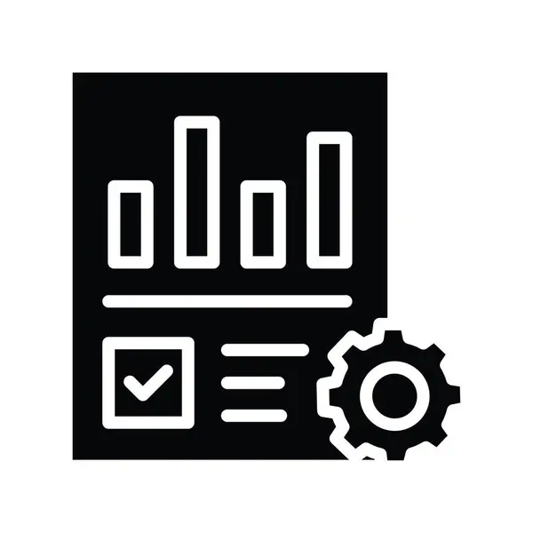 Data Growth Vector Solid Icon Design Illustration Inglês Símbolo Computação — Vetor de Stock