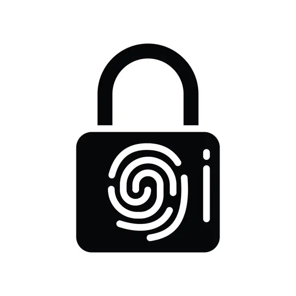 Biometric Lock Vector Solid Icon Design Illustration Cloud Computing Symbol — Stock Vector
