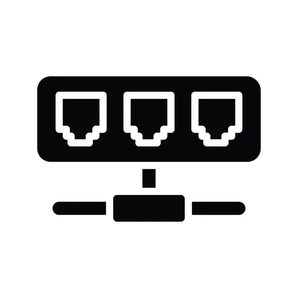 Shared Network Vector Solid Icon Ilustración Diseño Símbolo Computación Nube — Archivo Imágenes Vectoriales