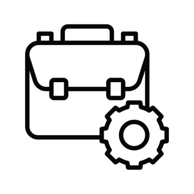 Mühendis Torba vektör anahatları Simge Tasarımı illüstrasyonu. Beyaz arkaplan EPS 10 Dosyasında Mühendislik Sembolü