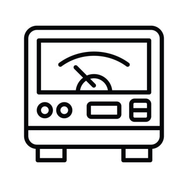 Dc Tedarikçi vektör ana hatları Simge Tasarım çizimi. Beyaz arkaplan EPS 10 Dosyasında Mühendislik Sembolü