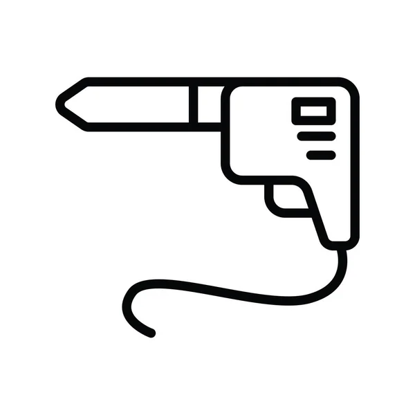 Soldering Gun Vector Outline Icon Design Illustration Engineering Symbol White — Stock Vector