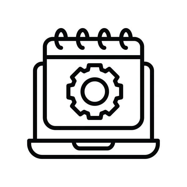 Online Schedule Διανυσματικό Περίγραμμα Εικονίδιο Σχεδιασμός Εικόνα Σύμβολο Εφαρμοσμένης Μηχανικής — Διανυσματικό Αρχείο