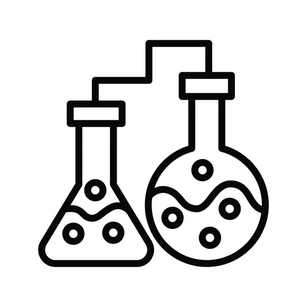 Kémiai Gyakorlati Vektor Vázlat Ikon Design Illusztráció Mérnöki Szimbólum Fehér — Stock Vector