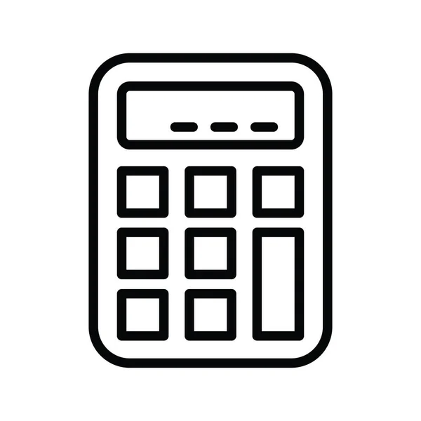 Calculadora Esquema Vectorial Icono Diseño Ilustración Símbolo Ingeniería Sobre Fondo — Vector de stock