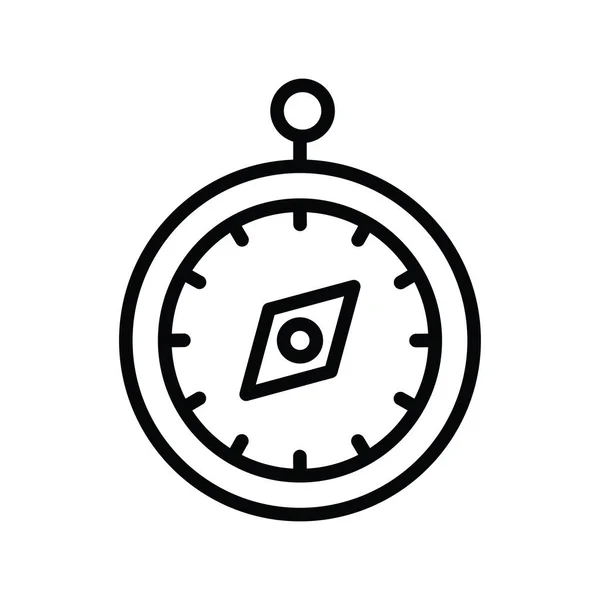 Kompass Vektor Kontur Ikonen Design Illustration Teknisk Symbol Vit Bakgrund — Stock vektor