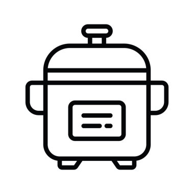 Cooker vektör taslağı Simge Tasarımı çizimi. Beyaz arkaplan EPS 10 Dosyasında Temizlik Sembolü