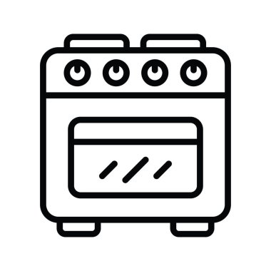 Aşçılık Mesafesi vektör ana hatları Simge Tasarım illüstrasyonu. Beyaz arkaplan EPS 10 Dosyasında Temizlik Sembolü