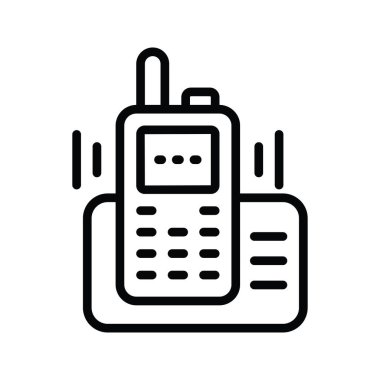 Kablosuz telefon vektör ana hatları Simge Tasarım illüstrasyonu. Beyaz arkaplan EPS 10 Dosyasında Temizlik Sembolü