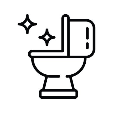 Klozet vektör taslağı Simge Tasarımı illüstrasyonu. Beyaz arkaplan EPS 10 Dosyasında Temizlik Sembolü