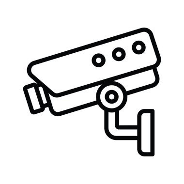 Kamera vektör anahatları Simge Tasarımı illüstrasyonu. Beyaz arkaplan EPS 10 Dosyasında Temizlik Sembolü