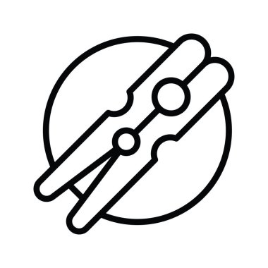 Kıyafet Kırpıcı vektör ana hatları Simge Tasarım çizimi. Beyaz arkaplan EPS 10 Dosyasında Temizlik Sembolü