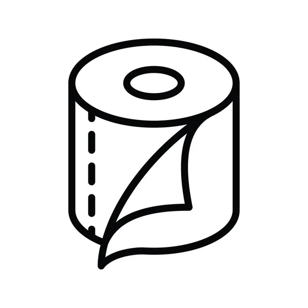 Тканинна Рулонна Векторна Контурна Ілюстрація Дизайну Піктограм Символ Зберігання Білому — стоковий вектор
