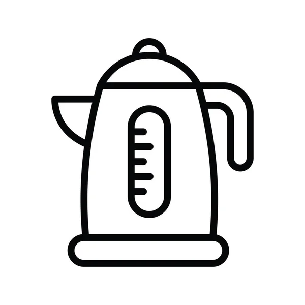 Чайний Ковдра Векторний Контур Іконка Дизайн Ілюстрація Символ Зберігання Білому — стоковий вектор