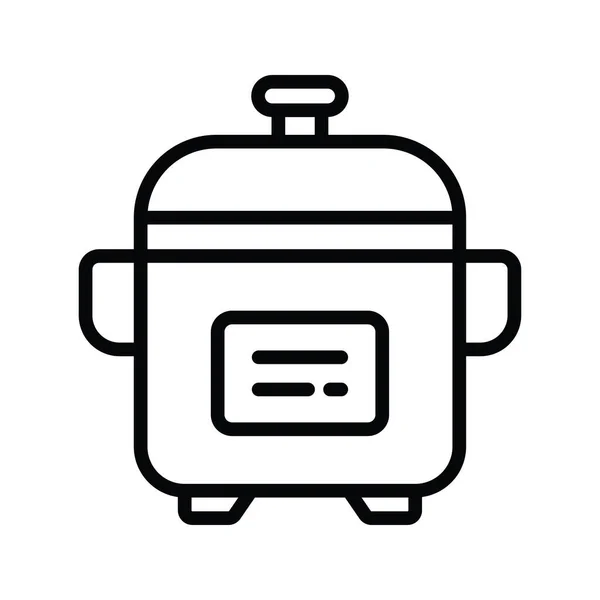 Cooker Vector Outline Icon Design Illustration Housekeeping Symbol White Background — Stock Vector