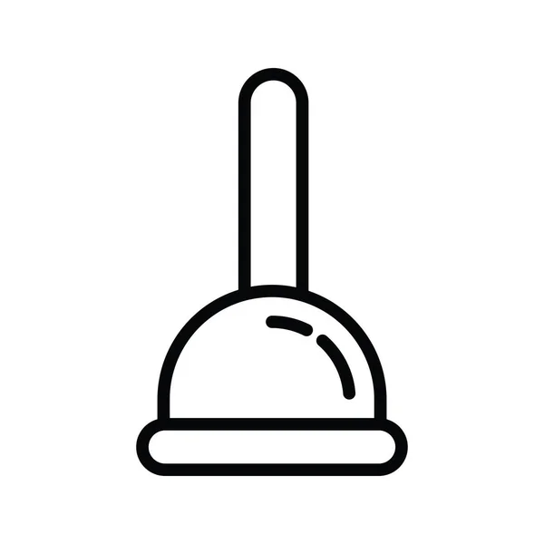 Plunger Vector Outline Icon Design Illustration Housekeeping Symbol White Background — Stock Vector