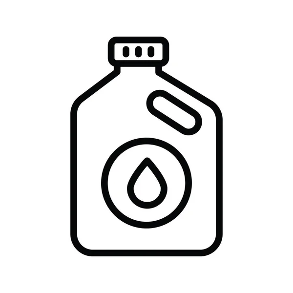 Oil Bottle Vector Outline Icon Design Illustration Housekeeping Symbol White — Stock Vector