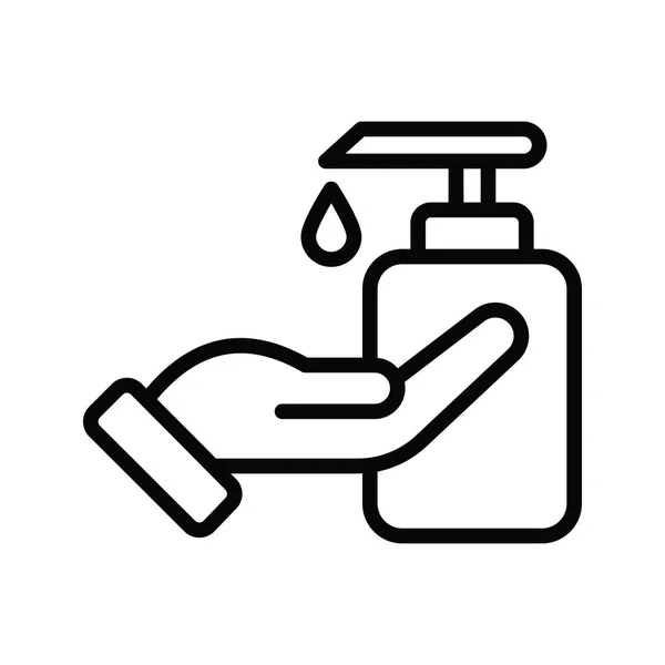Liquid Soap Wektor Zarys Icon Design Ilustracji Symbol Sprzątania Białym — Wektor stockowy