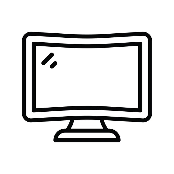 Flexible Lcd Vector Outline Icon Design Illustration Housekeeping Symbol White — Stock Vector