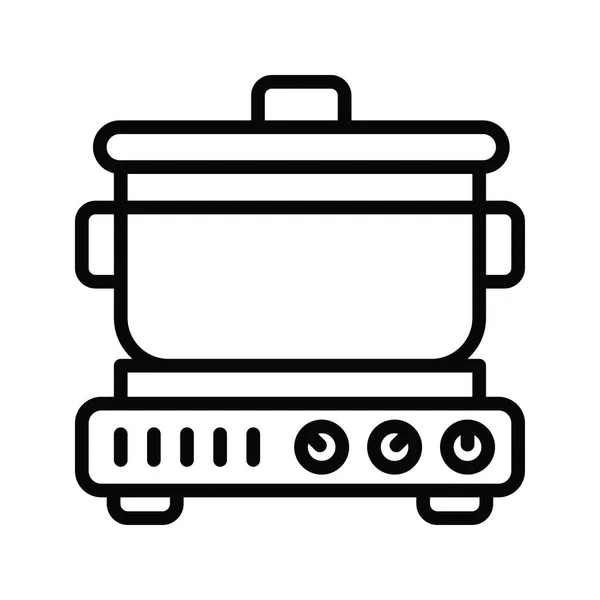 Esquema Del Vector Cocina Icono Ilustración Diseño Símbolo Limpieza Sobre — Vector de stock