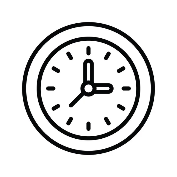 Orologio Vettoriale Contorno Icona Design Illustrazione Simbolo Pulizia Sfondo Bianco — Vettoriale Stock