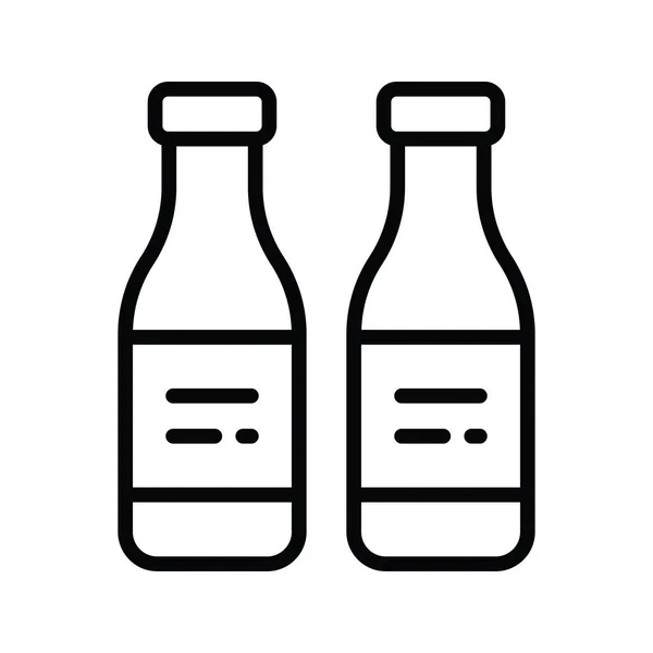 Пляшка Вектор Контур Іконка Дизайн Ілюстрація Символ Зберігання Білому Тлі — стоковий вектор