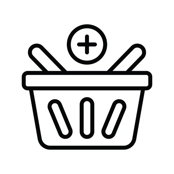 Košík Vektorový Obrys Icon Design Ilustrace Symbol Úklidu Bílém Pozadí — Stockový vektor