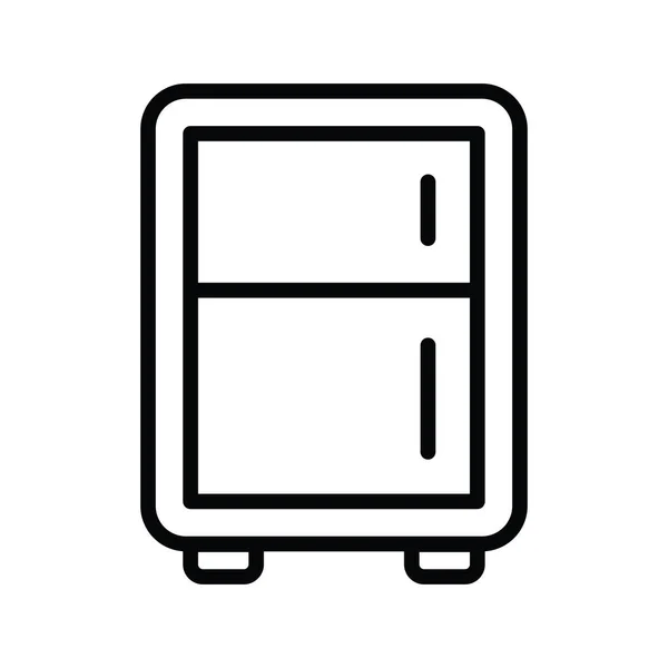 Холодильник Векторний Контур Ілюстрація Піктограм Дизайну Символ Зберігання Білому Тлі — стоковий вектор